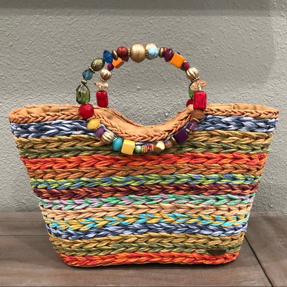 Cappelli Handbags - Vintage Cappelli Straw Satchel Handbag